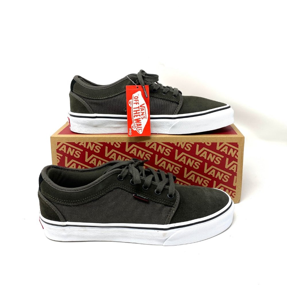 💖MEGA SALE💖Vans Chukka  Olive Gray Suede Canvas Skate  Womens  9 VN0A38CGY33 - Picture 9 of 11